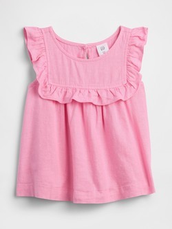 Majica od mješavine lana s volančićima za malčice