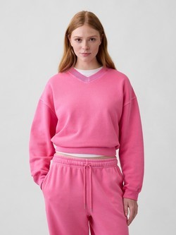 Ženski oversized pulover s V-izrezom