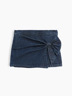 Denim kratke hlače s preklopom i mašnom za djecu djevojčice