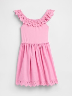 Haljina s vezovima i volanom za djevojčice