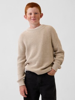 Relaxed fit pleten pamučni pulover
