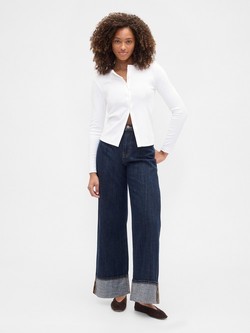 Ženske Wide Leg jeans hlače visokog struka