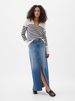 Ženska denim maxi suknja