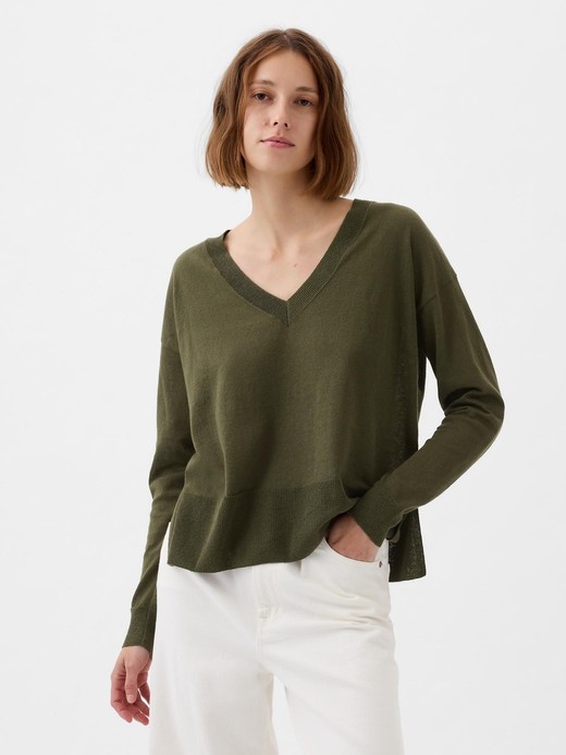 Slika za Ženski pleten pulover od mješavine lana od Gap