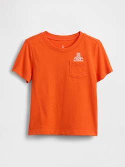 Gap logo majica s džepom na prsima i printom straga za djecu dječake