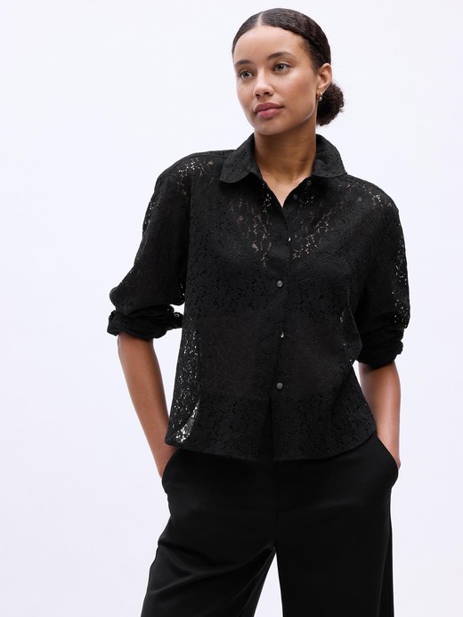 Slika za Ženska čipkasta košulja dugih rukava od Gap