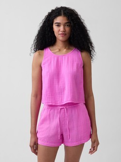 Ženska bluza bez rukava sa zgužvanim izgledom