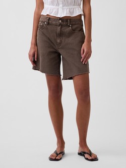 Loose fit denim bermude