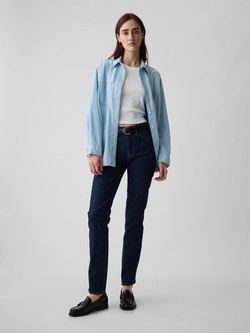 Ženske Vintage Slim jeans hlače srednje visokog struka