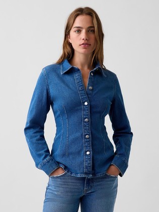 Ženska pripijena denim košulja