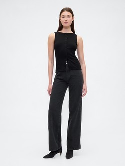Wide leg ženske jeans hlače s visokim strukom
