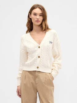 Ženski boxy fit kardigan s uzorkom lanca