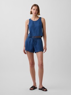 Ženske kratke hlače sa zgužvanim izgledom denim