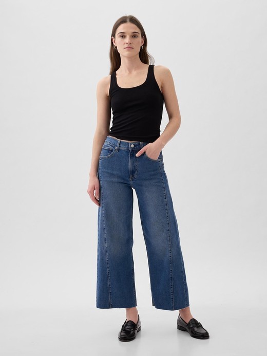 Slika za Ženske jeans hlače s visokim strukom i širokim nogavicama od Gap
