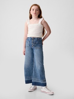 Wide leg denim hlače za djevojčice