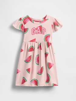 Gap logo haljina kratkih rukava za djecu djevojčice