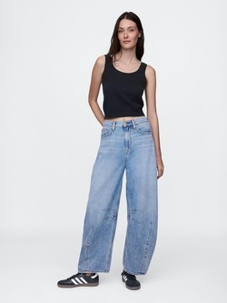 Ženske horseshoe jeans hlače s visokim strukom