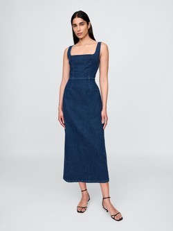 Ženska midi denim haljina