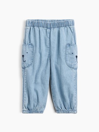 Jeans hlače s medvjedićem Brannanom za bebe