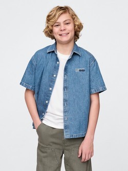 Denim košulja kratkih rukava za dječake