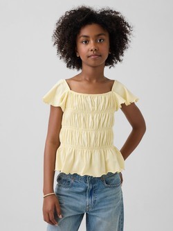 Prošivena majica s nabranim rukavima za djecu djevojčice