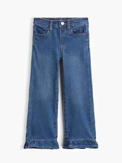 90s zvonaste jeans hlače s volančićem za djecu djevojčice