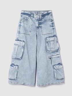 Baggy cargo denim hlače za djevojčice