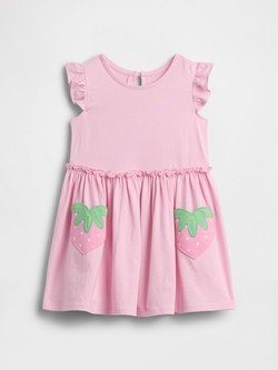 Haljina s aplikacijom jagoda za djecu djevojčice