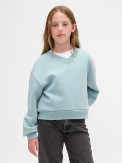 Relaxed pulover s V-izrezom za djevojčice