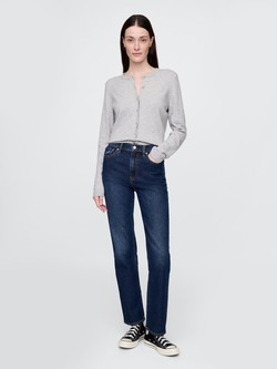 Ženske 90s slim jeans hlače s visokim strukom i ravnim nogavicama