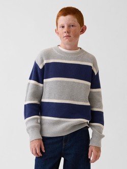 Relaxed fit pleten pamučni pulover