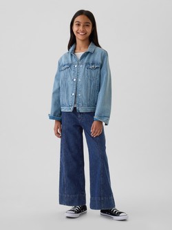 Wide leg denim hlače za djevojčice