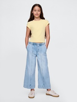 Wide leg denim hlače za djevojčice