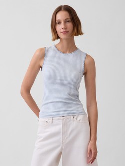 Ženska karirana majica bez rukava