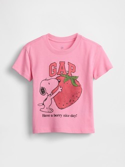 Gap Logo Peanuts majica kratkih rukava s printom za djevojčice