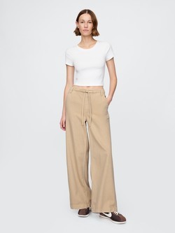 Ženske baggy jeans hlače s podesivom vezicom