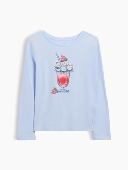 Majica dugih rukava s otiskom za djevojčice