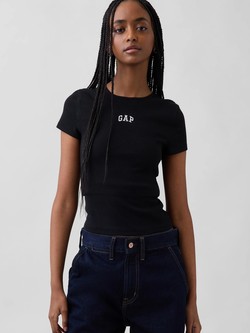 Gap logo ženska rebrasta majica kratkih rukava